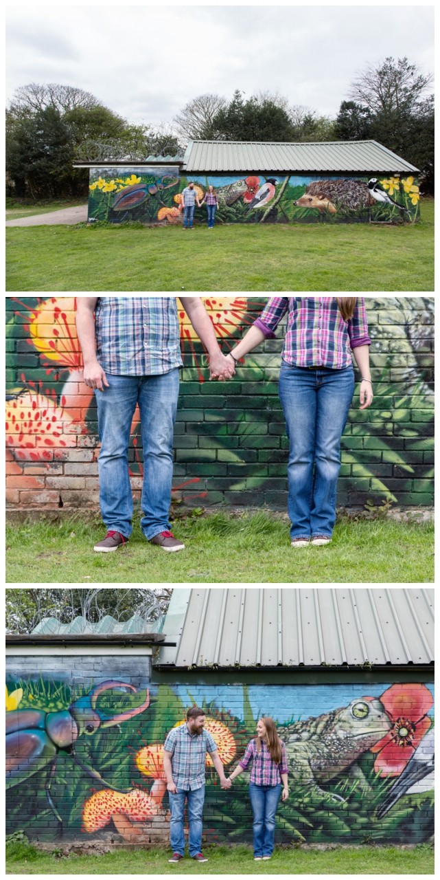 Couple by graffitti wall