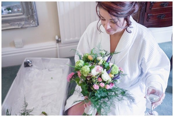 bride receiving flowers