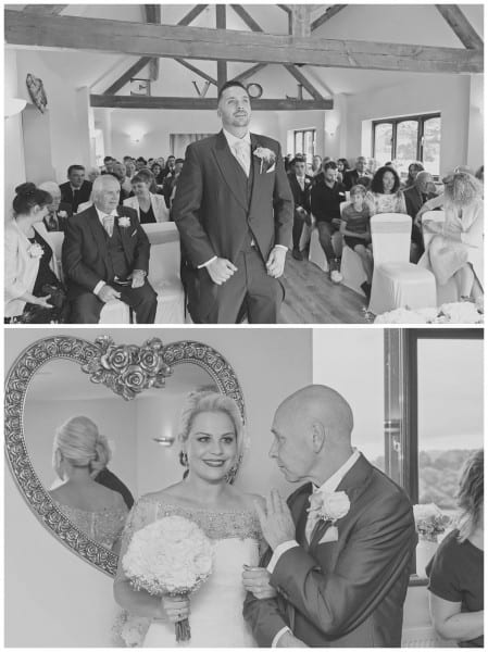 The groom waiting for the bride Bordesley Park Farm