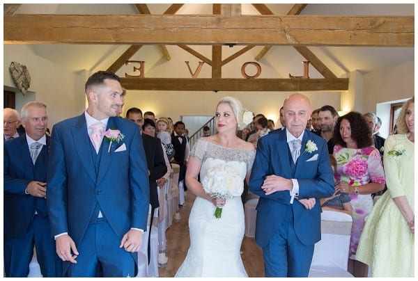 Bride sees groom for the first time Bordesley Park Farm