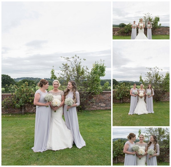 Bride and Bridesmaids at Bordesley Park Farm