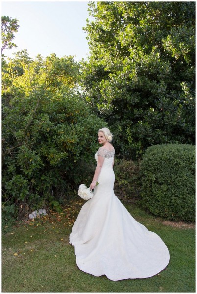 long shot of a bride Bordesley Park Farm